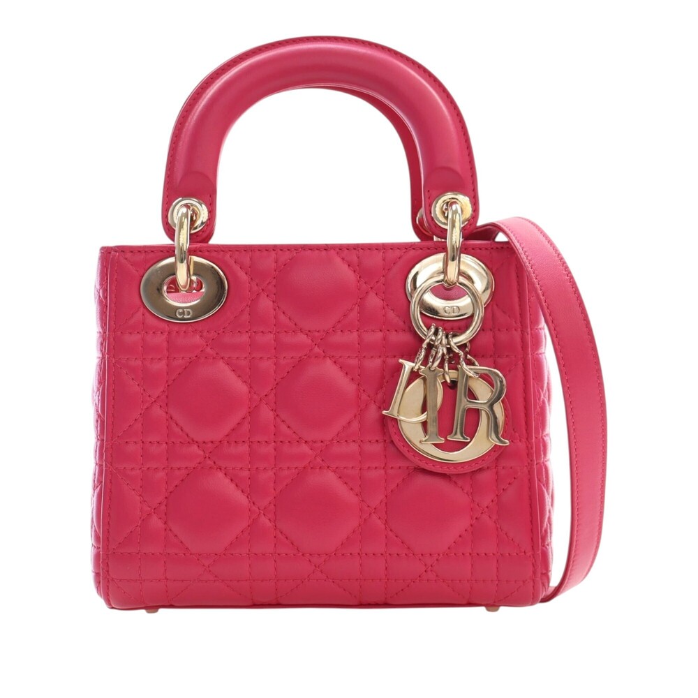 Pre-Loved Dior Mini Lambskin Cannage Lady Dior